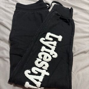 Black lyfestyle Joggers with White Logo